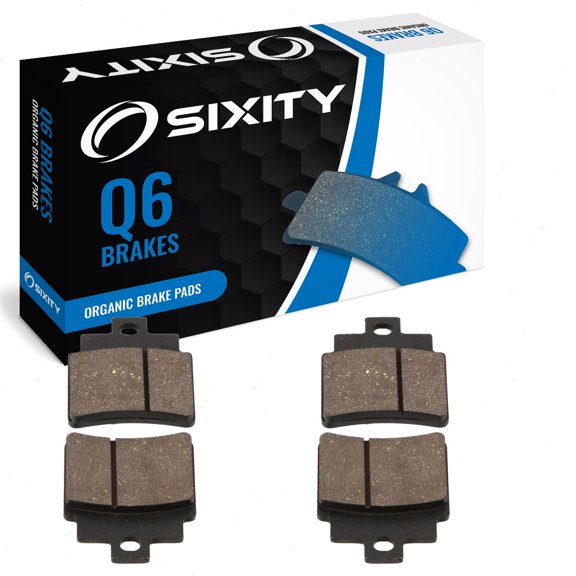 Sixity Q6 Front Organic Brake Pads compatible with Sym RV 250 LM W 2007-2012 Complete Set