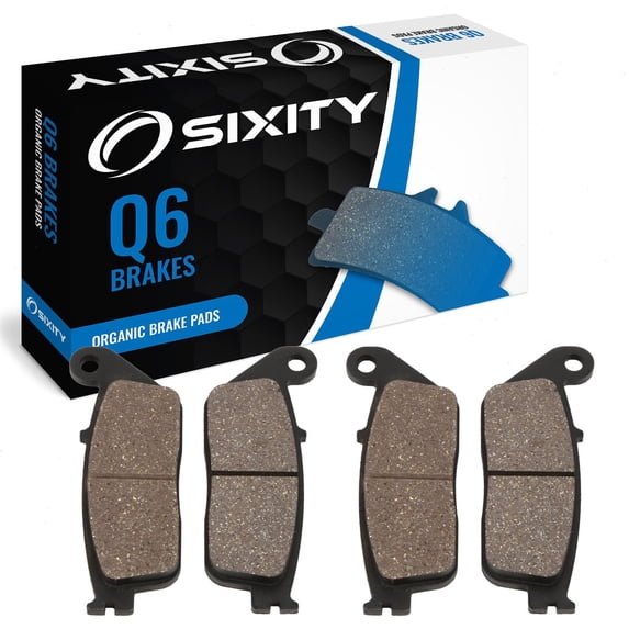 Sixity Q6 Front Organic Brake Pads compatible with Triumph Street Triple 675 Nissin Rear To 560476 2008-2012 Complete Set