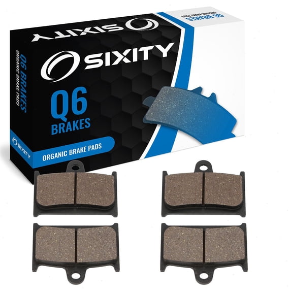 Sixity Q6 Front Organic Brake Pads compatible with Triumph Tiger Explorer Cast Wheels 2012-2014 Complete Set
