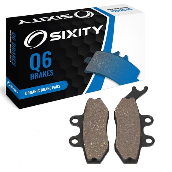 Sixity Q6 Front Organic Brake Pads compatible with Vespa GT200 L Grimeca Caliper 2008 Complete Set