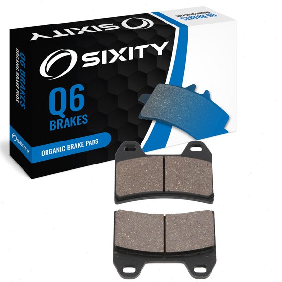 Sixity Q6 Front Organic Brake Pads compatible with Victory Vegas Jackpot 2006-2007 Complete Set