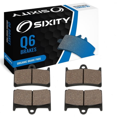 Sixity Q6 Front Organic Brake Pads compatible with Yamaha XV1700PC Road Star Warrior XV17PCV 5 Spoke Cast Wheels PCW PCX 2006-2008 Complete Set