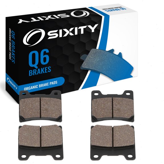 Sixity Q6 Front Organic Brake Pads compatible with Yamaha YX600 Radian S SC T TC UC U W WC A AC 1986-1990 Complete Set