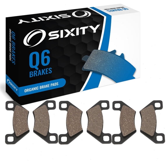 Sixity Q6 Front Rear Organic Brake Pads compatible with Arctic Cat Prowler XT 550 2011 Complete Set