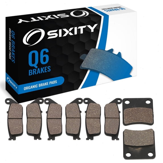Sixity Q6 Front Rear Organic Brake Pads compatible with BMW C 600 GT Special Edition Scooter 2015 Complete Set