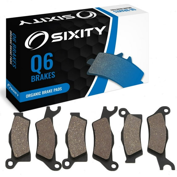 Sixity Q6 Front + Rear Organic Brake Pads compatible with Can-Am Outlander 650 X mr 2013-2015 Complete Set
