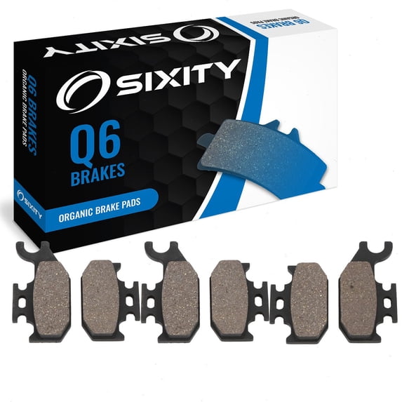 Sixity Q6 Front Rear Organic Brake Pads compatible with Can-Am Outlander Max 800R EFI XT 2011-2012 Complete Set
