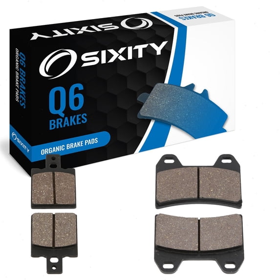 Sixity Q6 Front Rear Organic Brake Pads compatible with Ducati 748 SPS 1998-1999 Complete Set