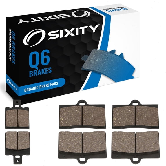 Sixity Q6 Front Rear Organic Brake Pads compatible with Ducati 916 SP Biposto 1995 Complete Set