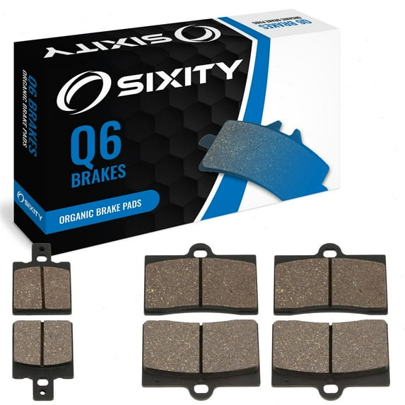 Sixity Q6 Front Rear Organic Brake Pads compatible with Ducati Monster 900s Cromo Special 1998 Complete Set