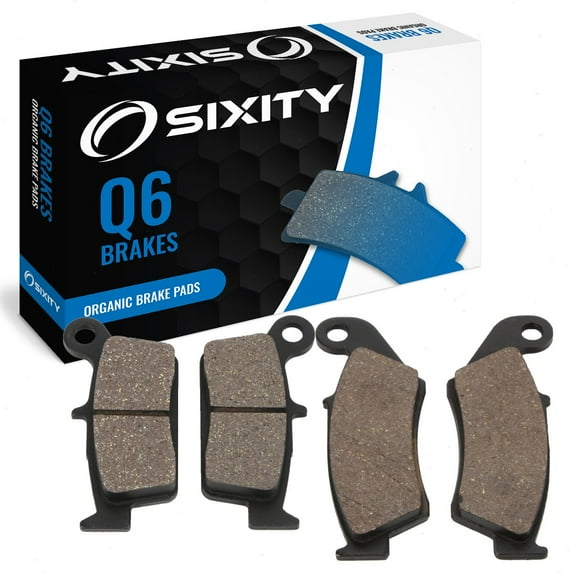 Sixity Q6 Front Rear Organic Brake Pads compatible with Gas Gas Enducross EC 450 XC 2009 Complete Set