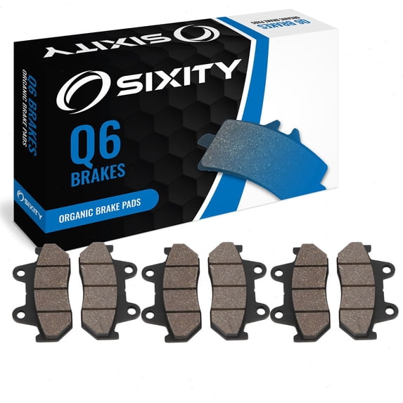 Sixity Q6 Front Rear Organic Brake Pads compatible with Honda CB1000C Custom 1983 Complete Set