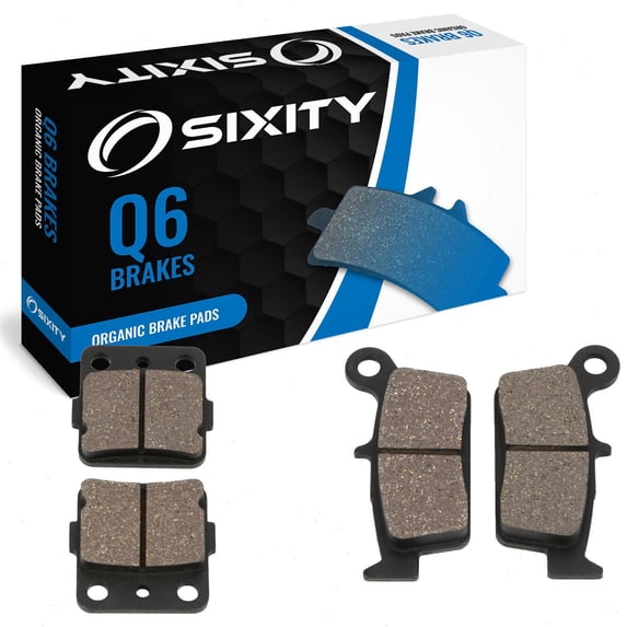 Sixity Q6 Front Rear Organic Brake Pads compatible with Honda CR85RB Expert 2003-2007 Complete Set