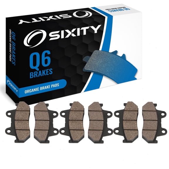 Sixity Q6 Front Rear Organic Brake Pads compatible with Honda GL1200 Gold Wing 5mm Rotor 1984 Complete Set