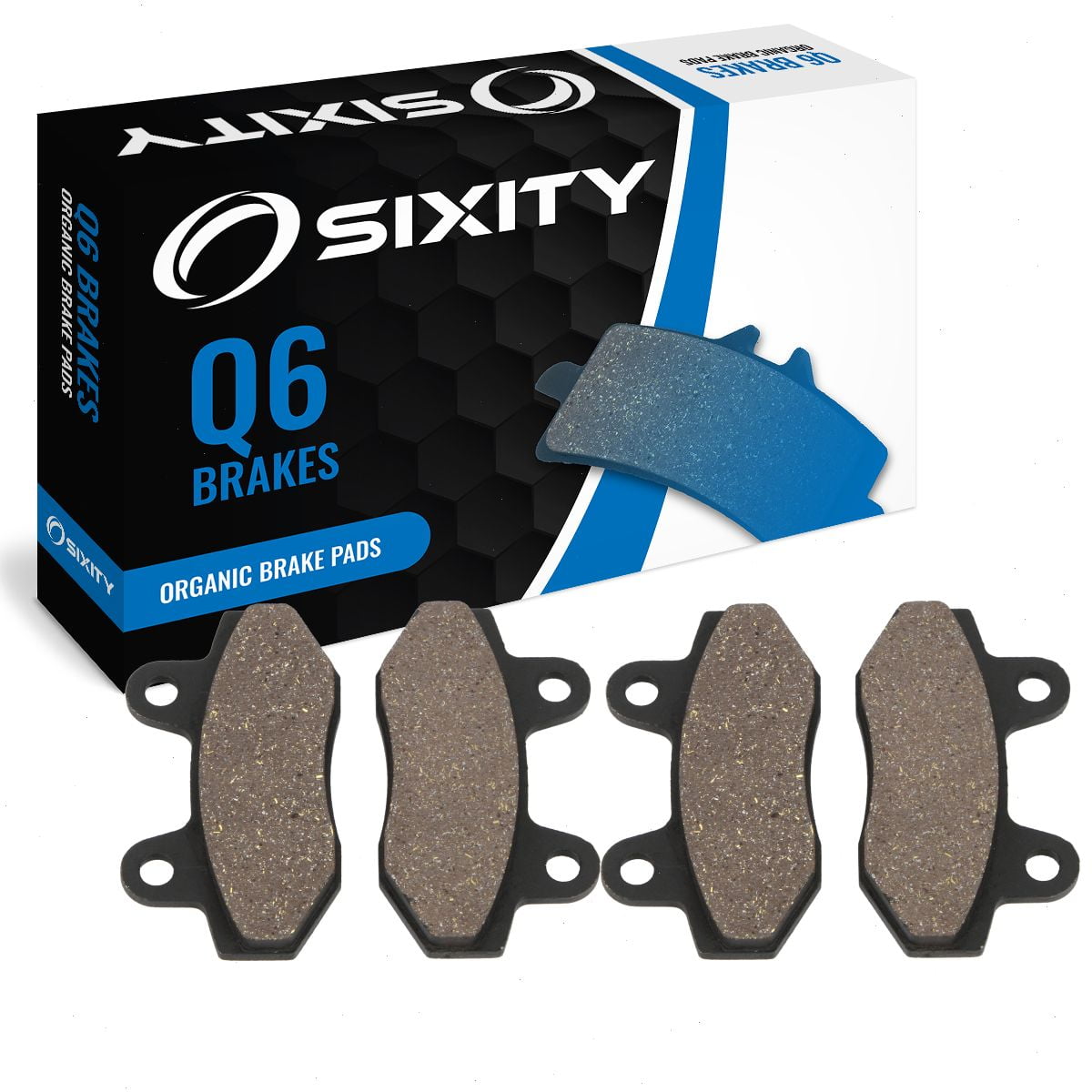 Sixity Q6 Organic Brake Pad Set For Yamaha XS750 (1977-1979) - Front & Rear Semi-Metallic Pads
