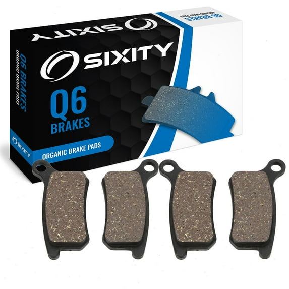 Sixity Q6 Front + Rear Organic Brake Pads compatible with KTM 105 SX 2007-2011 Complete Set