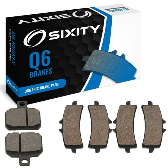 Sixity Q6 Front Rear Organic Brake Pads compatible with KTM 1190 RC8 R 2010-2014 Complete Set