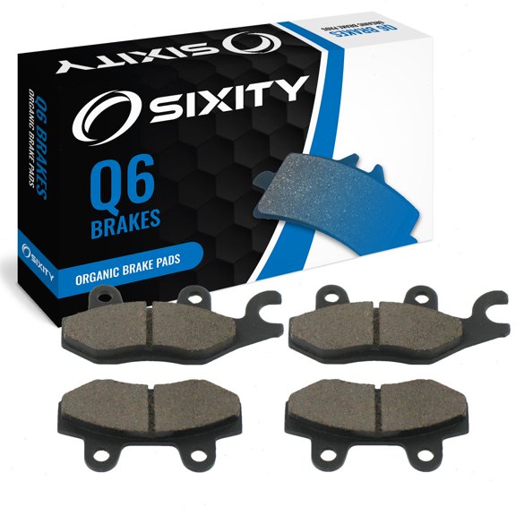 Sixity Q6 Front Rear Organic Brake Pads compatible with KYMCO Quannon 150 2011 Complete Set