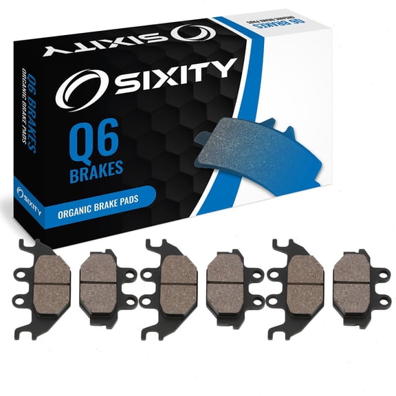 Sixity Q6 Front Rear Organic Brake Pads compatible with KYMCO UXV 700i TURF 2014 Complete Set