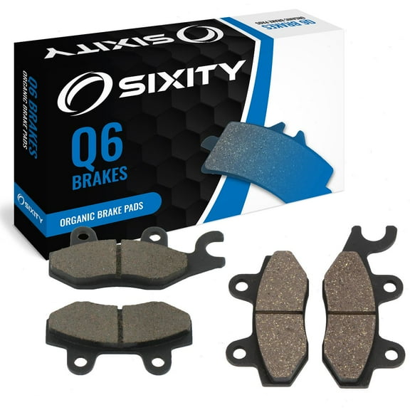Sixity Q6 Front Rear Organic Brake Pads compatible with Kawasaki KLR650 E8F E9F EAF EBF ECF EDF EEF EFF 2008-2015 Complete Set