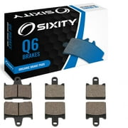 Sixity Q6 Front Rear Organic Brake Pads compatible with Kawasaki ZX1400 Ninja ZX-14R ABS FDF FEFA FFFA 2013-2014 Complete Set