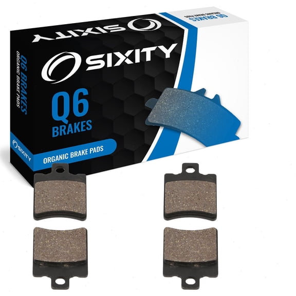 Sixity Q6 Front Rear Organic Brake Pads compatible with Malaguti F12 Phantom LC 1998-2004 Complete Set