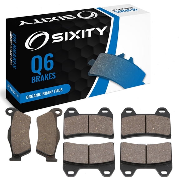 Sixity Q6 Front Rear Organic Brake Pads compatible with Moto Guzzi Breva 1100 2006-2008 Complete Set