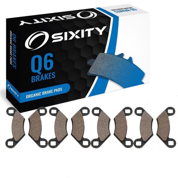 Sixity Q6 Front Rear Organic Brake Pads compatible with Polaris ATP 500 2004-2005 Complete Set