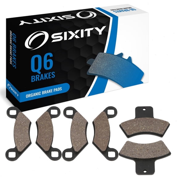 Sixity Q6 Front Rear Organic Brake Pads compatible with Polaris Sportsman 335 1999-2000 Complete Set