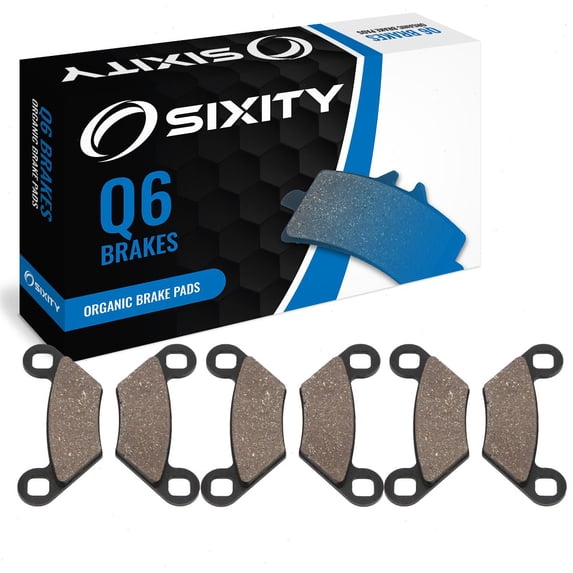 Sixity Q6 Front Rear Organic Brake Pads compatible with Polaris Sportsman 850 EFI XP 2009-2011 Complete Set