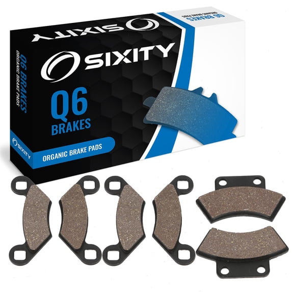 Sixity Q6 Front Rear Organic Brake Pads compatible with Polaris Trail Boss 250 2x4 1991-1992 Complete Set