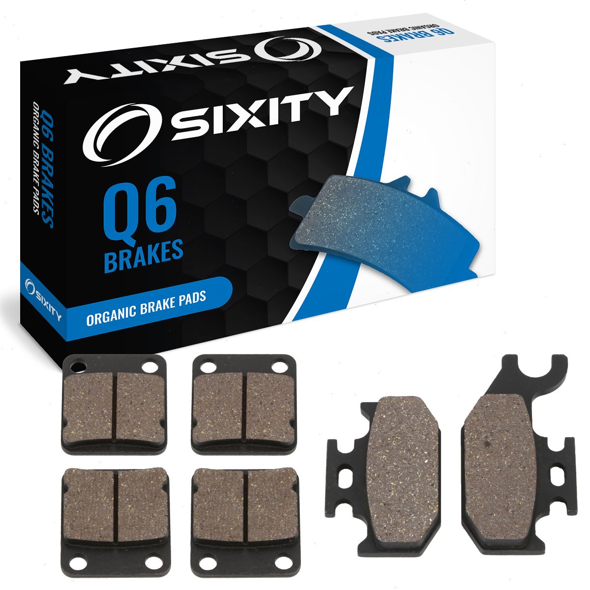 S SYUU Brake Pads Set – Front & Rear For SUZUKI Vinson 500 ATV 2003-2007, Semi-Metallic