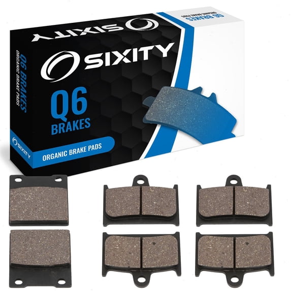 Sixity Q6 Front Rear Organic Brake Pads compatible with Suzuki RF900 RT RV RW 1996-1997 Complete Set