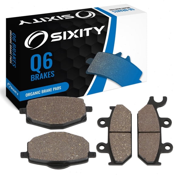 Sixity Q6 Front Rear Organic Brake Pads compatible with Yamaha XT600 EA EB EDC EE EEC EF EFC EG EGC 1990-1995 Complete Set