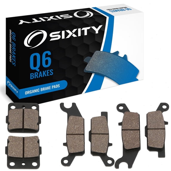 Sixity Q6 Front Rear Organic Brake Pads compatible with Yamaha YFM250 Raptor SE 2008 Complete Set