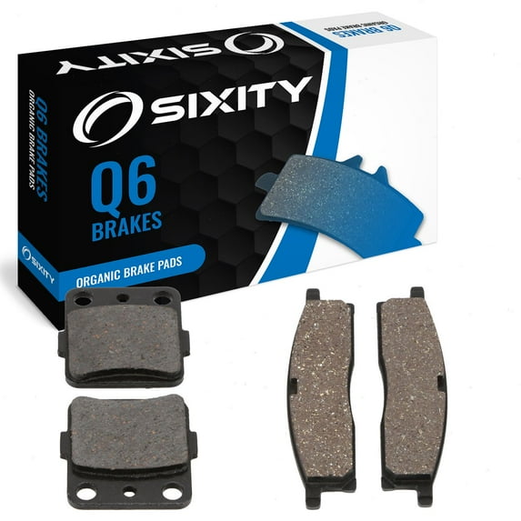 Sixity Q6 Front Rear Organic Brake Pads compatible with Yamaha YZ 85 P R S T V W X Y Z A B D E 17in 14in Wheels 2002-2014 Complete Set
