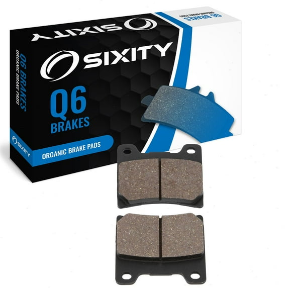 Sixity Q6 Rear Organic Brake Pads compatible with Yamaha VMX1200 V-Max 12 E EC F FC G GC H HC J JC K KC L LC M MC N NC P PC R RC S SC T V W 1993-2007 Complete Set