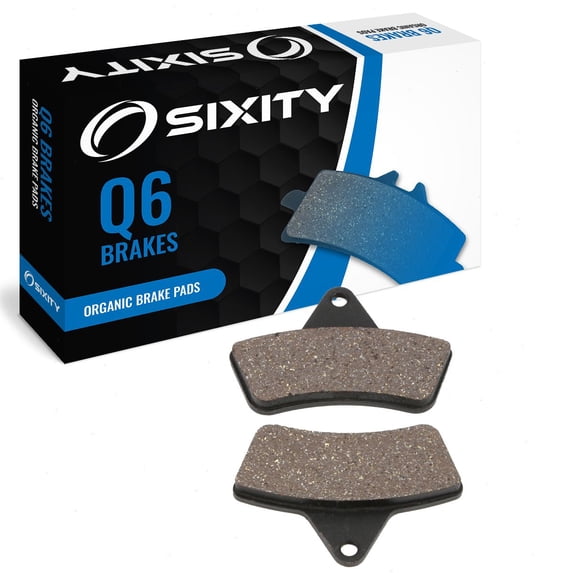 Sixity Q6 Rear Organic Brake Pads compatible with Arctic Cat 250 4x4 2001-2004 Complete Set