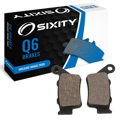Sixity Q6 Rear Organic Brake Pads compatible with BMW F 650 CS Scarver K14 0174 0184 Belt Drive 17in Cast Wheel 2000-2003 Complete Set