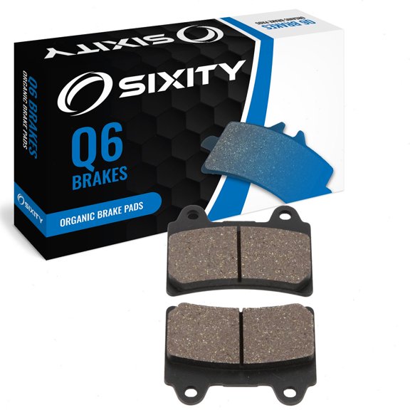 Sixity Q6 Rear Organic Brake Pads compatible with BMW F800R Disc has fixed bobbins 2015 Complete Set