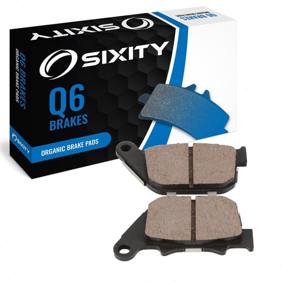 Sixity Q6 Rear Organic Brake Pads compatible with Harley Davidson XL883C Sportster 883 Custom 2004-2009 Complete Set