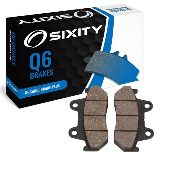 Sixity Q6 Rear Organic Brake Pads compatible with Honda GL1200 Gold Wing 5mm Rotor 1984 Complete Set
