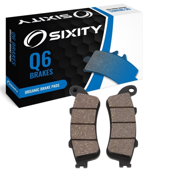 Sixity Q6 Rear Organic Brake Pads compatible with Honda GL1800 Valkyrie 2014 Complete Set