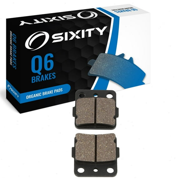 Sixity Q6 Rear Organic Brake Pads compatible with Honda TRX250X 1991-1992 Complete Set