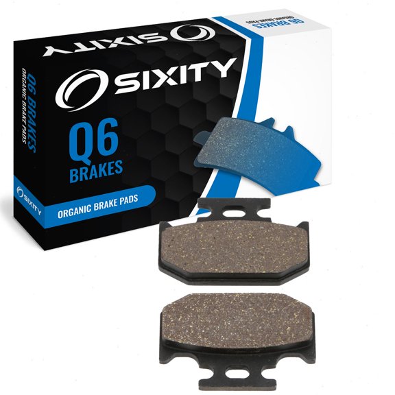 Sixity Q6 Rear Organic Brake Pads compatible with Kawasaki KDX250 D2 D3 D4 1992-1994 Complete Set