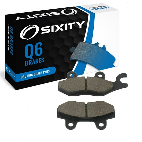 Sixity Q6 Rear Organic Brake Pads compatible with Kawasaki KLR650 E8F E9F EAF EBF ECF EDF EEF EFF 2008-2015 Complete Set