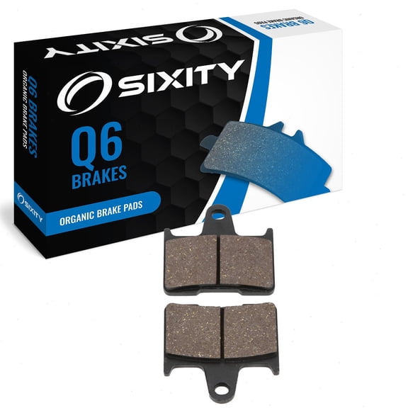 Sixity Q6 Rear Organic Brake Pads compatible with Kawasaki ZG1400 Concours 14 B8F B9F DAF Non-ABS 2008-2010 Complete Set