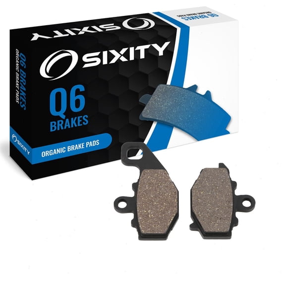 Sixity Q6 Rear Organic Brake Pads compatible with Kawasaki ZR550 Zephyr B4 1993 Complete Set