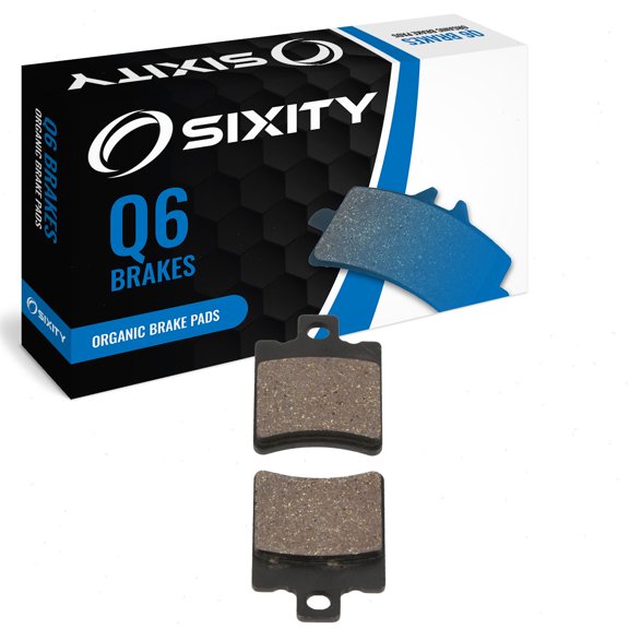 Sixity Q6 Rear Organic Brake Pads compatible with Malaguti F12 Phantom LC 1998-2004 Complete Set