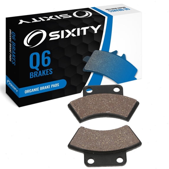 Sixity Q6 Rear Organic Brake Pads compatible with Polaris Scrambler 400 4x4 1995-1997 Complete Set